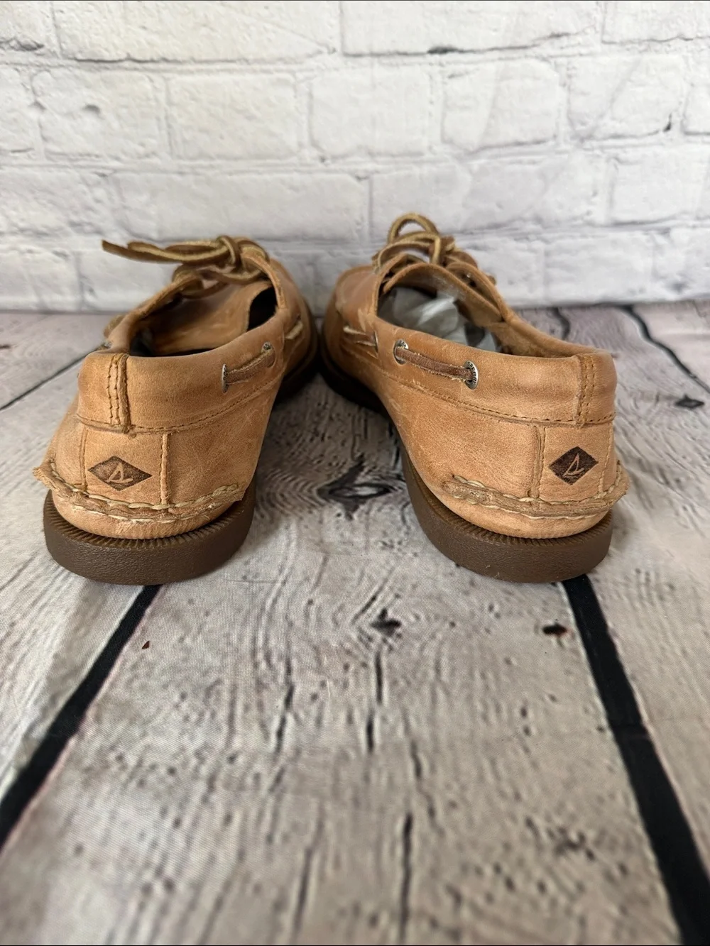 Men's Sperry Topsiders Tan Leather Boat Shoes - Classic Lace-Up Casual